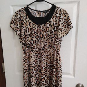 Girls Animal Print Dress - Size 14-16 XL